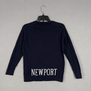 Caroline Grace Sweater Womens XS Blue Cotton Cashmere Newport Graphic Pullover